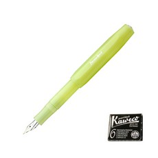 Kaweco 運動霜鋼筆+墨水匣 6入組, F, 綠色筆殼+黑墨水