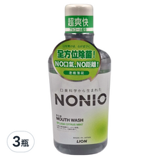 LION 獅王 NONIO 終結口氣漱口水 澄橘薄荷, 600ml, 3瓶