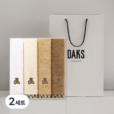 DAKS 4種Doc Towel House泰迪毛巾+購物袋, 白色+奶油黃+米色+棕色, 2組