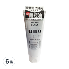 uno 新炭洗顏乳, 130g, 6條