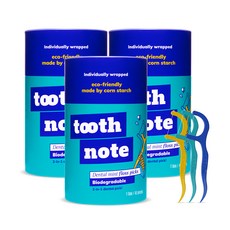 tooth note 薄荷味牙線棒, 45入, 3盒