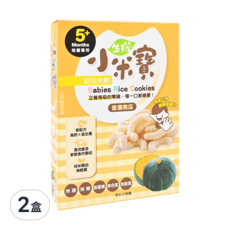 CHILDHOOD 幼幼食堂 生機小米寶 益生菌幼兒米餅 5個月以上適用, 香濃南瓜, 20g, 2盒