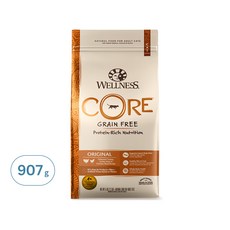 WELLNESS 寵物健康 成貓用 CORE 無穀乾飼料, 新鮮火雞肉, 907g, 1包