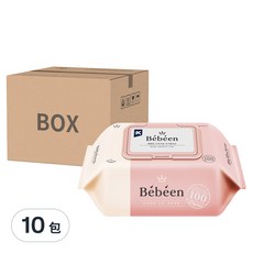 Bebeen Original 嬰幼兒濕紙巾 掀蓋式, 100張, 10包