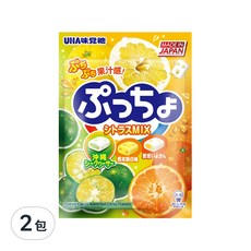 UHA 味覺糖 普超軟糖 綜合柑橘味, 90g, 2包