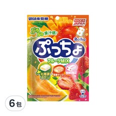 UHA 味覺糖 普超軟糖 水果味, 90g, 6包