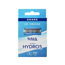 Schick 舒適牌 HYDRO5 水次元5刮鬍刀頭 24g, 4入, 1盒