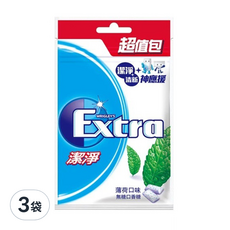 Extra 益齒達 潔淨無糖口香糖 薄荷口味 5包, 140g, 3袋