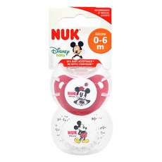 NUK 迪士尼 安睡型矽膠安撫奶嘴 2入組, 米妮+米奇, 0-6個月, 1組