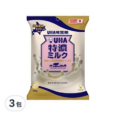 UHA 味覺糖 特濃牛奶糖, 103g, 3袋
