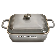 LE CREUSET 方形烤盤 附蓋 迷霧灰, 23cm, 1個