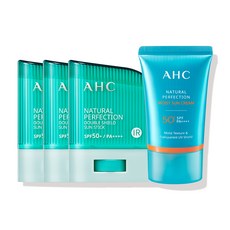 AHC 雙效草本防曬棒 SPF50+ PA++++ 14g 3入+超水感完美保濕防曬乳 50ml, 1組