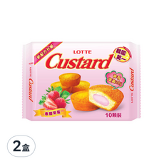 LOTTE 樂天 草莓蛋黃派 10入, 220g, 2盒