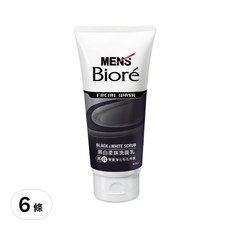 MEN's Biore 男性專用黑白柔珠洗面乳, 100g, 6條