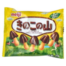 meiji 明治 香菇造型餅乾 巧克力口味分享包 9包, 21g, 1盒