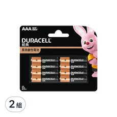 DURACELL 金頂 經典鹼性電池4號, 8顆, 2組