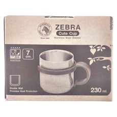 ZEBRA THAILAND 304不鏽鋼雙層隔熱杯 230ml, 黃色, 1個