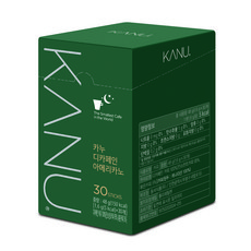 KANU 低咖啡因美式咖啡粉, 1.6g, 30條, 1盒