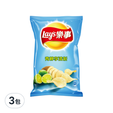 Lay's 樂事 洋芋片 青檸享清新味, 59.5g, 3包