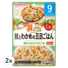 WAKODO 和光堂 鮭魚裙帶菜什錦飯, 80g, 2包