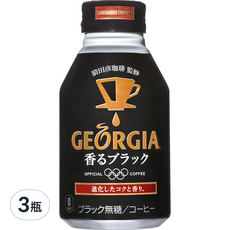 GEORGIA 喬亞 猿田彥 無糖黑咖啡, 290ml, 3瓶