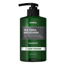 KUNDAL 昆黛爾 茶樹澳洲堅果清爽洗髮露 Baby Powder, 500ml, 1瓶