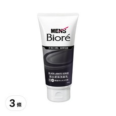 MEN's Biore 男性專用黑白柔珠洗面乳, 100g, 3條