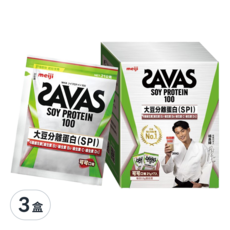 meiji 明治 SAVAS大豆蛋白粉隨手包 可可口味 7入, 147g, 3盒