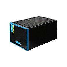 KEYWAY 抽屜整理箱 VK-729 620*420*327mm 64L 3.66kg, 時尚黑+藍色, 1個