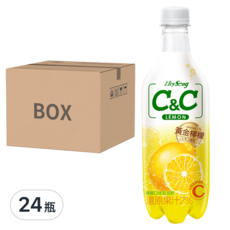 黑松 C&C 氣泡飲 檸檬, 500ml, 24瓶