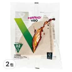 HARIO 好璃奧 V60原色 02濾紙, 110張, 2包