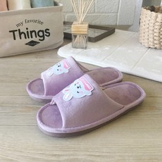 i Slippers 輕活系列 家居室內拖鞋 舒絨Q兔, 紫色, 1雙