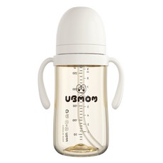 UBMOM 雙耳吸管學習杯, 雲朵白, 280ml, 1個