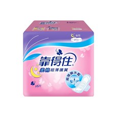 Kotex 靠得住 棉柔系列 柔棉超薄護翼衛生棉 夜用, 28cm, 16片, 4包