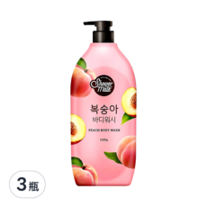 Shower Mate 微風如沐果香沐浴乳 甜蜜桃, 1.2kg, 3瓶