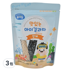 NAEBRO 韓國銳寶 海苔夾心脆片, 芝麻, 1.5歲以上, 20g, 3包