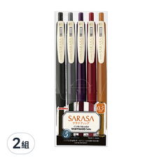 ZEBRA 斑馬牌 SARASA 中性筆 0.5mm JJ15 5色組, 混合色, 2組