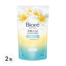 Biore 蜜妮 淨嫩沐浴乳 補充包 緬梔花香 彈嫩清爽, 700g, 2包