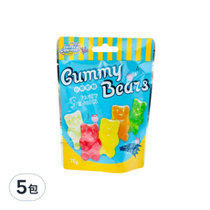 Juicee Gummee QQ軟糖 水果熊造型, 70g, 5包