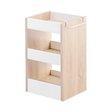 IRIS OHYAMA 木質可移動置物櫃 WSW-280, 白色+輕原木色, 1個
