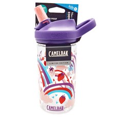 CAMELBAK eddy+兒童吸管運動水瓶, 草莓彩虹, 400ml, 1個