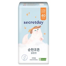 secretday 溫和棉質修身長襯裡, 40入, 長, 1個