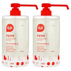 B&B 嬰兒食器適用洗碗精, 1000ml, 2瓶