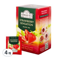 AHMAD TEA 草莓風味紅茶茶包, 2g, 20入, 4個