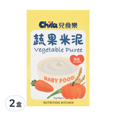 Chila 兒食樂 蔬果米泥 4個月以上, 120g, 2盒