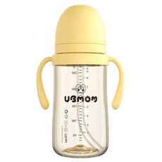 UBMOM 雙耳吸管學習杯, 香蕉黃, 280ml, 1個