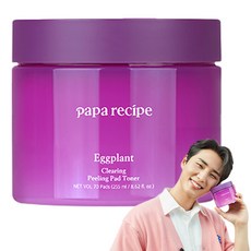 Paparecipe Eggplant Clearing Peeling Pad Toner size 255ml, 1 unit, 70 pcs