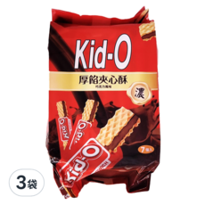 Kid-O 厚餡夾心酥 巧克力, 91g, 3袋