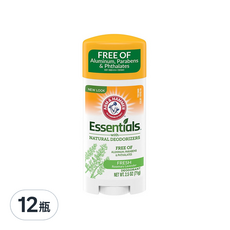 ARM & HAMMER 鐵鎚牌 天然體香膏, 清新香味, 71g, 12瓶