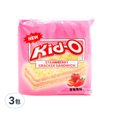 Kid-O 三明治餅乾 草莓風味, 136g, 3包